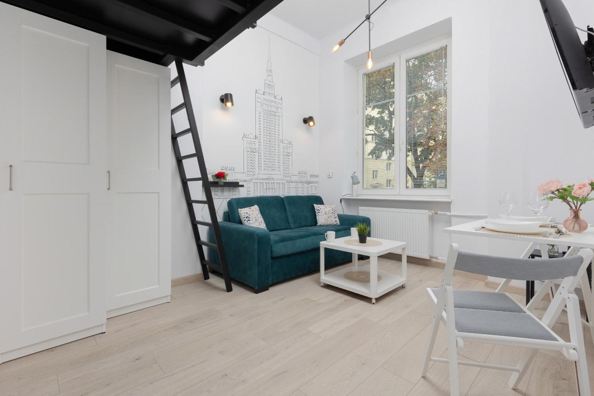 Aleja Wyzwolenia Studio with Mezzanine Warsaw Downtown by Noclegi Renters Buitenkant foto